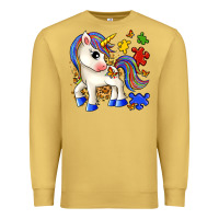 Antique Gold autism unicorn Premium Sweatshirt - Zillion Design Studio