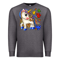 Charcoal Heather autism unicorn Premium Sweatshirt - Zillion Design Studio