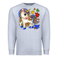 Heather Grey autism unicorn Premium Sweatshirt - Zillion Design Studio