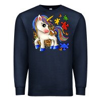 Navy autism unicorn Premium Sweatshirt - Zillion Design Studio