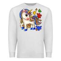 Oatmeal Heather autism unicorn Premium Sweatshirt - Zillion Design Studio
