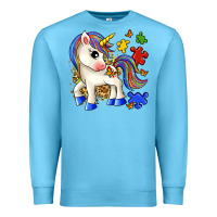 Ocean Blue autism unicorn Premium Sweatshirt - Zillion Design Studio