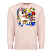 Pale Pink autism unicorn Premium Sweatshirt - Zillion Design Studio