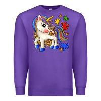 Purple autism unicorn Premium Sweatshirt - Zillion Design Studio