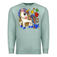 Seafoam autism unicorn Premium Sweatshirt - Zillion Design Studio