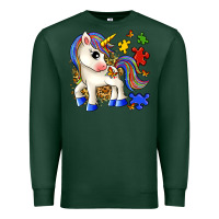 Sports Green autism unicorn Premium Sweatshirt - Zillion Design Studio