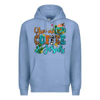 Colony Blue gıve me coffee and jesus Premium Hoodie - AdoDesignShop