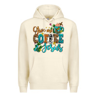 Sandshell gıve me coffee and jesus Premium Hoodie - AdoDesignShop