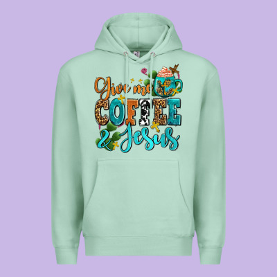 Gıve Me Coffee And Jesus Premium Hoodie Designed By Adodesignshop