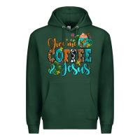 Sports Green gıve me coffee and jesus Premium Hoodie - AdoDesignShop