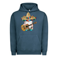 Pigment Midnight Navy mexican gnomes guitar sombrero serape Urban Hoodie - Artiststas