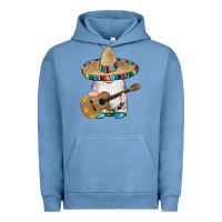 Pigment Pebble Blue mexican gnomes guitar sombrero serape Urban Hoodie - Artiststas