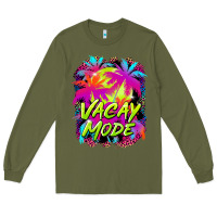 Army Green vacay mode Long Sleeve Tee - BarkalooDesign