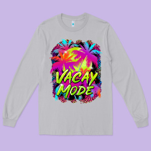 Vacay Mode Long Sleeve Tee Designed By Barkaloodesign