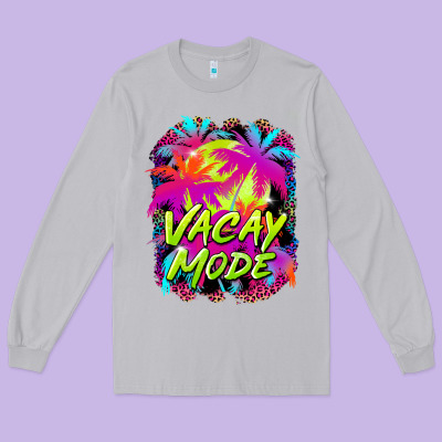 Vacay Mode Long Sleeve Tee Designed By Barkaloodesign
