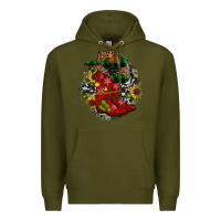 Army Green Christmas Cowboy Boots Premium Hoodie - JahusDesignShop
