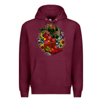 Burgundy Christmas Cowboy Boots Premium Hoodie - JahusDesignShop