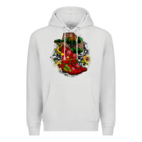 Dove Grey Christmas Cowboy Boots Premium Hoodie - JahusDesignShop