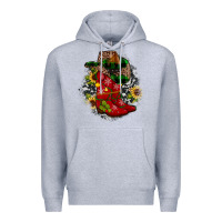 Heather Grey Christmas Cowboy Boots Premium Hoodie - JahusDesignShop