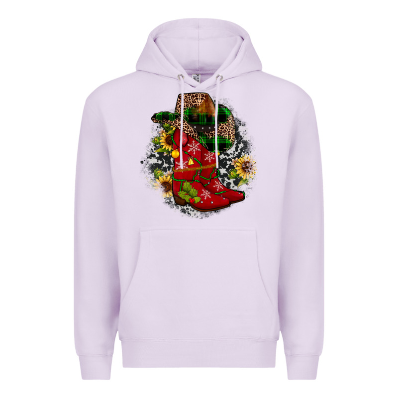 Christmas Cowboy Boots Premium Hoodie by JahusDesignShop | Teevron