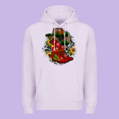 Christmas Cowboy Boots Premium Hoodie Designed By Jahusdesignshop