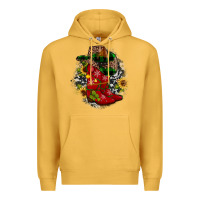 Mustard Christmas Cowboy Boots Premium Hoodie - JahusDesignShop