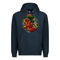 Navy Christmas Cowboy Boots Premium Hoodie - JahusDesignShop