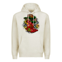 Oatmeal Heather Christmas Cowboy Boots Premium Hoodie - JahusDesignShop