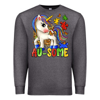 Charcoal Heather au some unicorn Premium Sweatshirt - Zillion Design Studio
