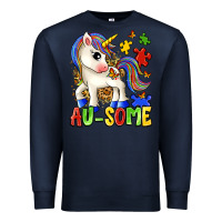 Navy au some unicorn Premium Sweatshirt - Zillion Design Studio