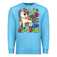 Ocean Blue au some unicorn Premium Sweatshirt - Zillion Design Studio