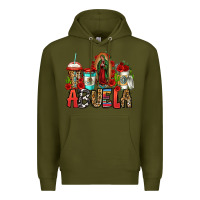 Army Green lady of guadalupe abuela coffee cups Premium Hoodie - Jasminsmagicworld