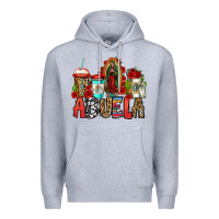 Heather Grey lady of guadalupe abuela coffee cups Premium Hoodie - Jasminsmagicworld
