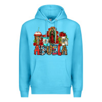 Ocean Blue lady of guadalupe abuela coffee cups Premium Hoodie - Jasminsmagicworld