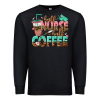 Black half nurse half coffee Premium Sweatshirt - texasbilliewilder