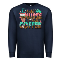 Navy half nurse half coffee Premium Sweatshirt - texasbilliewilder