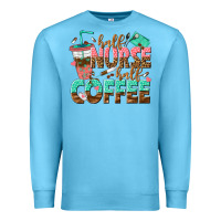 Ocean Blue half nurse half coffee Premium Sweatshirt - texasbilliewilder