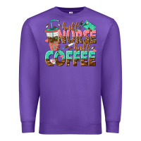 Purple half nurse half coffee Premium Sweatshirt - texasbilliewilder