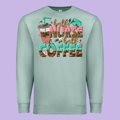 Half Nurse Half Coffee Premium Sweatshirt Designed By Texasbilliewilder