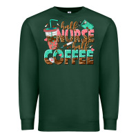 Sports Green half nurse half coffee Premium Sweatshirt - texasbilliewilder