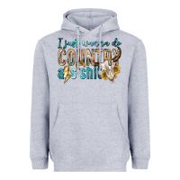 Heather Grey i just wanna do country Heavyweight Hoodie - texasbilliewilder