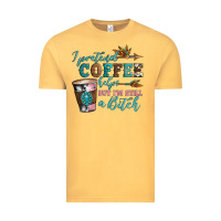 Vintage Mustard i pretend coffee helps but i'm still a bitch Vintage Tee - Artiststas