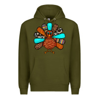 Army Green Thanksgiving Turkey Premium Hoodie - JahusDesignShop