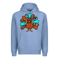 Colony Blue Thanksgiving Turkey Premium Hoodie - JahusDesignShop