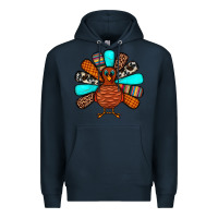 Navy Thanksgiving Turkey Premium Hoodie - JahusDesignShop