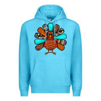 Ocean Blue Thanksgiving Turkey Premium Hoodie - JahusDesignShop