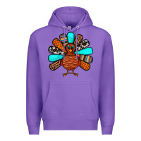 Purple Thanksgiving Turkey Premium Hoodie - JahusDesignShop