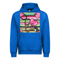 Cobalt Nurse Stethoscope Seamless Pattern Urban Hoodie - BundleAndBundleShop