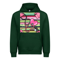Foreset Green Nurse Stethoscope Seamless Pattern Urban Hoodie - BundleAndBundleShop