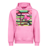 Fuchsia Pink Nurse Stethoscope Seamless Pattern Urban Hoodie - BundleAndBundleShop